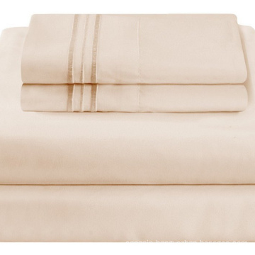 Queen Size Bed Sheets  1800 Thread Count  Fabric 4-Pieces Bed Linen
